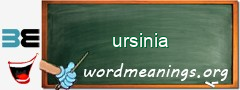 WordMeaning blackboard for ursinia